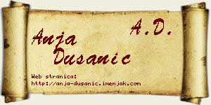 Anja Dušanić vizit kartica
